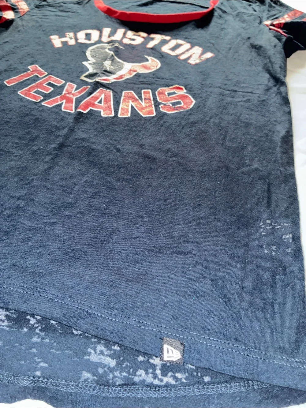 NFL Houston Texans Navy and Red Short Sleeve Fan Tee